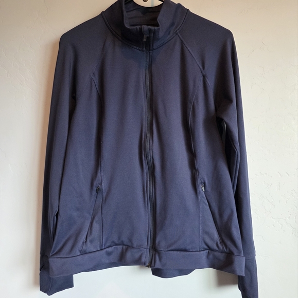 All in Motion Navy Blue Stretchy Full Zip Jacket, L - Picture 1 of 3